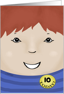 Customizable Happy Birthday 10 year old Boy-Red-Haired Boy card