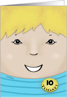 Customizable Happy Birthday 10 year old Boy-Blond-Haired Boy card