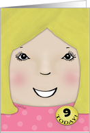 Customizable Happy Birthday 9 year old Girl-Blond-Haired Girl card