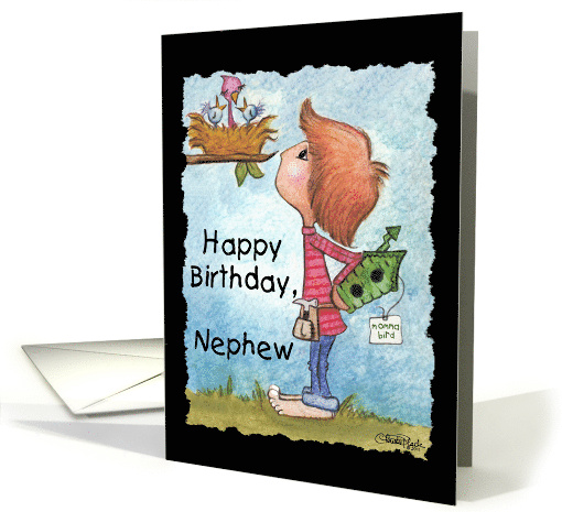 Happy Birthday to Nephew Little Boy with Birdhouse card (813048)
