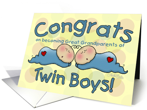 Congratulations Becoming Great Grandparents of Twin Boy Babies card
