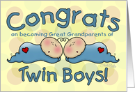 Congratulations Becoming Great Grandparents of Twin Boy Babies card