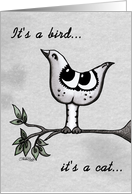 I love You-Optical Illusion Bird and Cat card