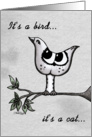 I love You-Optical Illusion Bird and Cat card