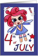 Happy 4th of July Fairy and Firecrackers card