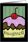 41st Birthday for Daughter- Large Cupcake with Cherry on Top card