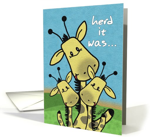 Birthday- Giraffe Herd-Herd it was your Birthday card (822404)