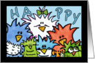 Birthday for Birdwatcher Hobbyist- Group of Birds-Happy Birdday! card