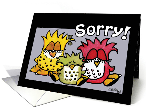 Belated Birthday Wish Group of Birds Sorry! card (823037)