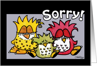 Sorry to hear about your pet loss for bird- Group of Birds-Sorry! card