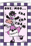 Happy Birthday Niece- Dancing Cow-Muchacha card