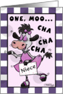 Happy Birthday Niece- Dancing Cow-Muchacha card