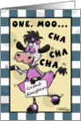 Happy Birthday Granddaughter- Dancing Cow-Muchacha card