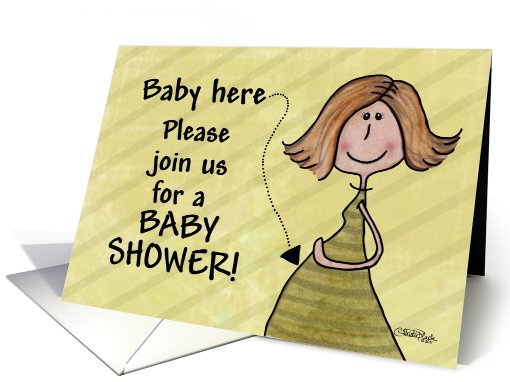 Baby Shower Invitation- Expectant Mother-Yellows card (827191)