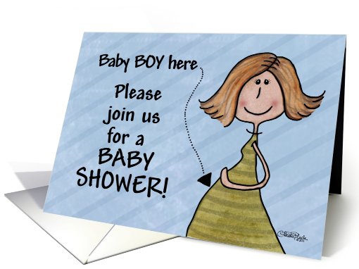 Baby Shower for Boy Invitation- Expectant Mother-Blues card (827193)
