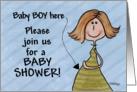 Baby Shower for Boy Invitation- Expectant Mother-Blues card