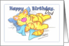 Chubby Orange Tabby Birthday-Dad card