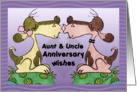 Happy Anniversary to Aunt and Uncle- Kissing Hound Dogs card