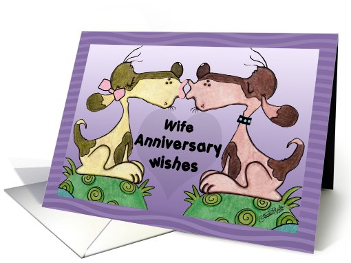 Happy Anniversary to Wife- Kissing Hound Dogs card (827961)