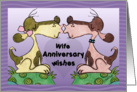 Happy Anniversary to Wife- Kissing Hound Dogs card