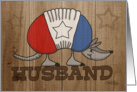 Happy Birthday to Husband- Rustic Red, White & Blue Armadillo card