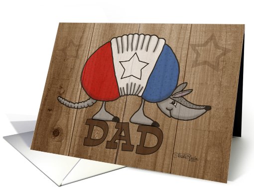 Happy Birthday to Dad- Rustic Red, White & Blue Armadillo card