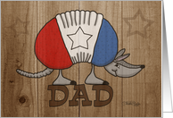 Happy Birthday to Dad- Rustic Red, White & Blue Armadillo card