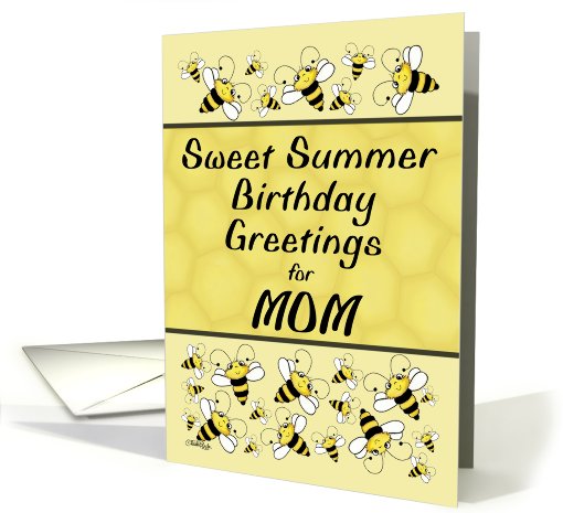 Happy Summertime Birthday to Mom- Bees and Honeycomb design card