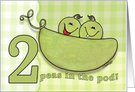 Congratulations on having Twins 2 Peas in the Pod card