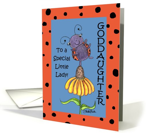 Goddaughter's Birthday-Lady Bug Daisy Dance-Special Little Lady card