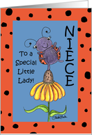 Niece’s Birthday-Lady Bug Daisy Dance-Special Little Lady card