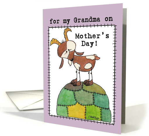 Happy Mother's Day for Grandma Goat on a Hill from Grand Kid card