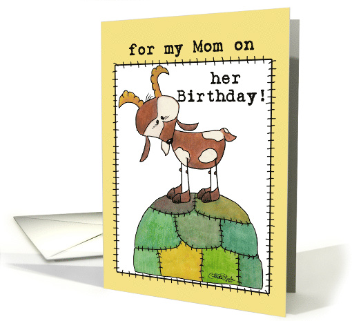 Happy Birthday for Mom Goat on a Hill from Kid card (829559)