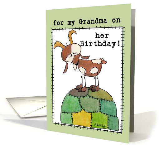 Happy Birthday for Grandma-Goat on a Hill-from Grand Kid card (829561)