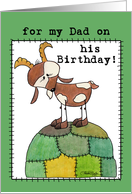 Happy Birthday for Dad-Goat on a Hill-from Kid card