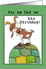 Happy Birthday for Dad-Goat on a Hill-from Kid card