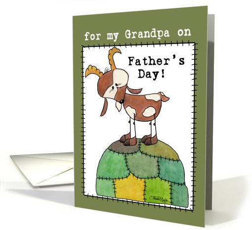 Happy Father's Day for Grandpa-Goat on a Hill-from Grand Kid card