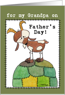 Happy Father’s Day for Grandpa-Goat on a Hill-from Grand Kid card