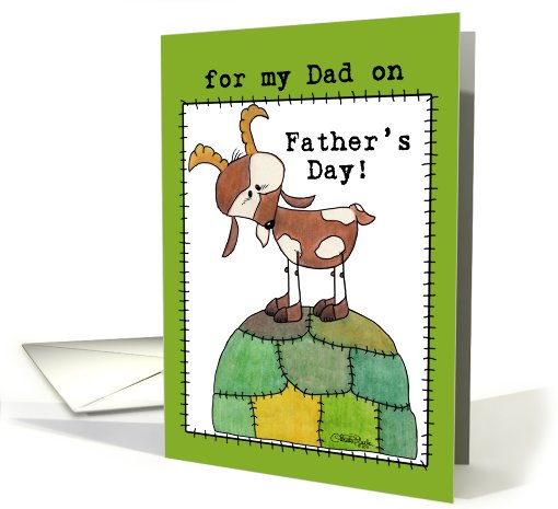 Happy Father's Day for Dad-Goat on a Hill-from Kid card (829568)