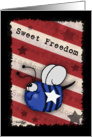 Happy Fourth of July-Blue Bee-Sweet Freedom card