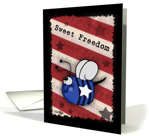 Thank You Military-Blue Bee-Sweet Freedom card (829900)