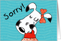 Belated Birthday Wish Crying Millie Ann Dog Character card
