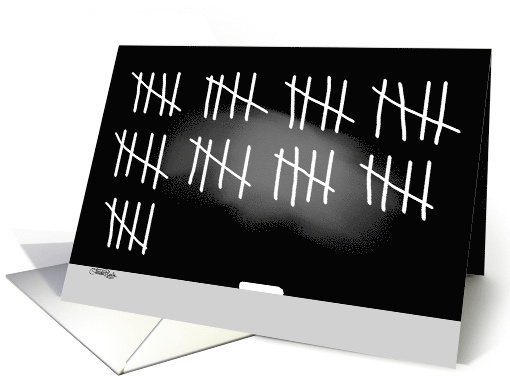 Happy 45th Birthday Chalk Board Tic Marks card (833946)