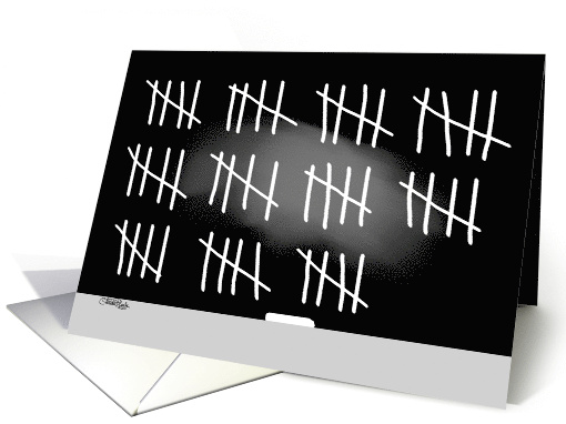 Happy 55th Birthday Chalk Board Tic Marks card (833954)