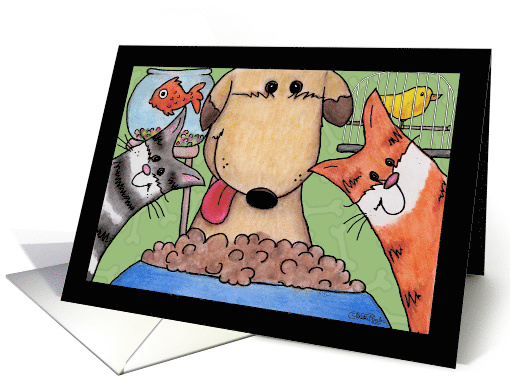 Thank You Veterinarian Dog Cat Fish and Bird card (835200)