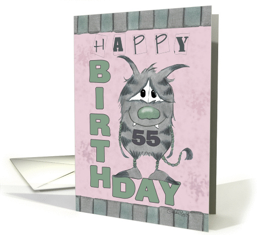 55th Birthday-Monster with Number Fifty-Five card (840138)