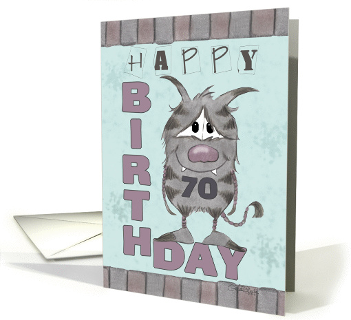 70th Birthday-Monster with Number Seventy card (840142)