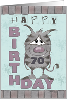 70th Birthday-Monster with Number Seventy card