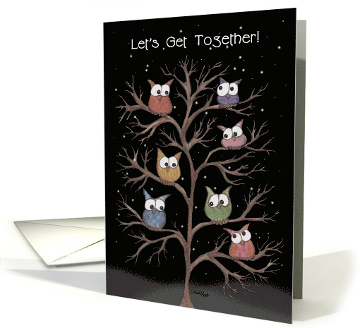 Let's Get Together Invitation Night Owls in Tree card (840448)