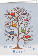 Birthday for Boss from Group-Owls in Snowy Tree card